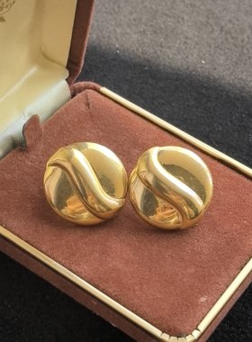 Monet素金耳夹港风复古素金耳夹中古Vintage