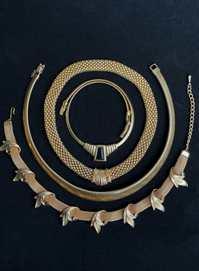 Vintage 中古素金中古项链复古简约通勤百搭Monet/JudyLee 打标