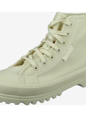 代购Superga女士高帮鞋透气轻便防滑耐磨圆头系带平跟厚底