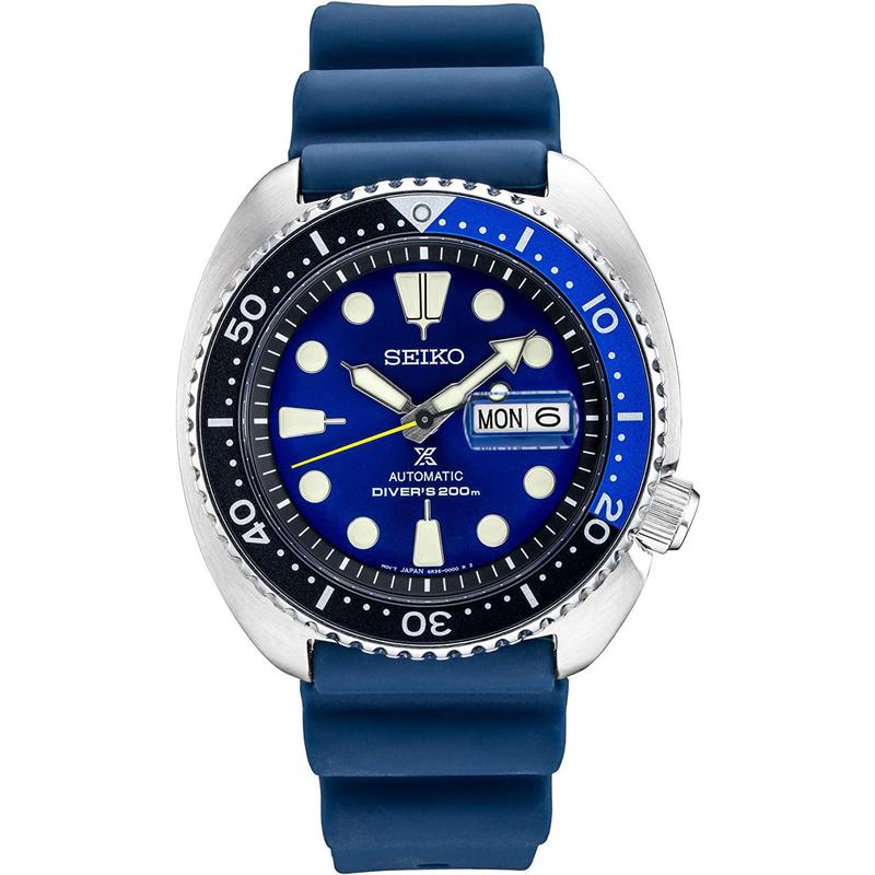 Seiko/精工海龟系列自动机械防水米蓝盘硅胶带男款休闲商务腕表