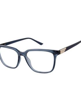 代购ELLE男女眼镜框方形全框醋酸纤维蓝色日常佩戴办公眼镜架