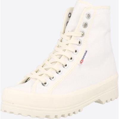 代购Superga女士高帮鞋柔软鞋底轻便防滑舒适圆头系带金属鞋眼