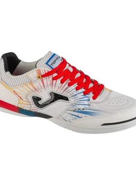 代购JOMA男士足球鞋轻便防滑支撑性缓震白色红色鞋带透气设计