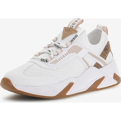 代购GUESS女士运动鞋透气轻便柔软鞋底灵活鞋底圆头平跟系带网面