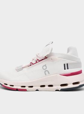 代购ON昂跑跑步鞋女士缓震支撑灵活舒适白色粉色点缀透气网面轻