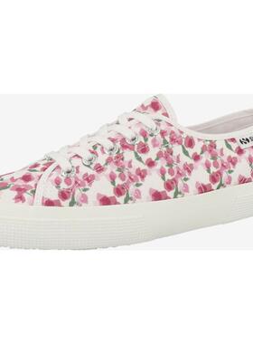 代购Superga女士帆布鞋透气轻便软底舒适花卉图案圆头系带