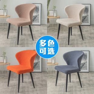 半圆形靠背一体家用餐厅弹力椅套罩 北欧弧形餐桌椅子套罩2024新款
