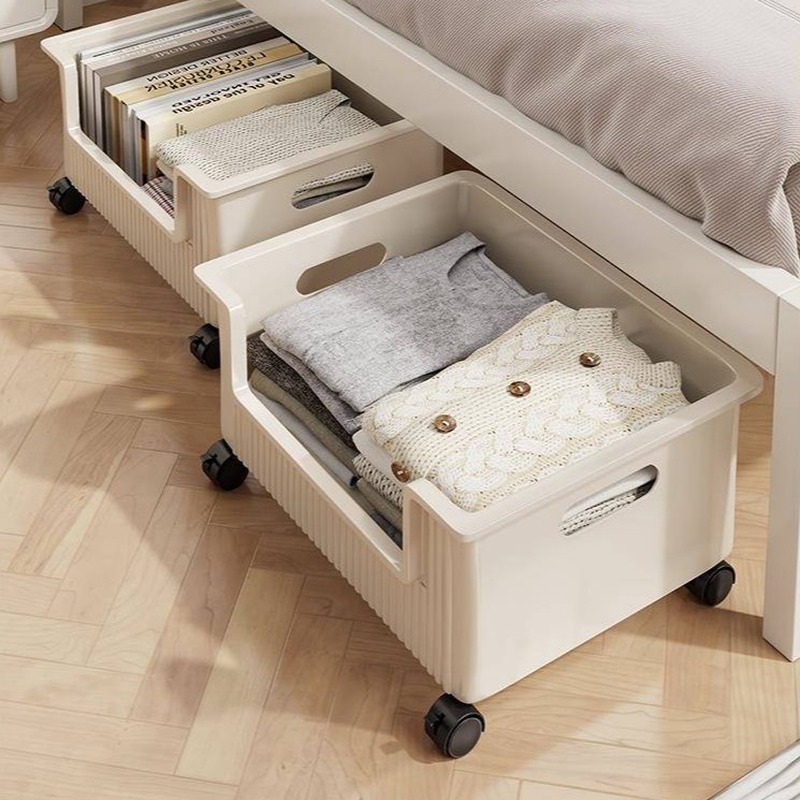 床底收纳箱带滑轮放床下大容量超大玩具收纳袋置物架零食储物箱子