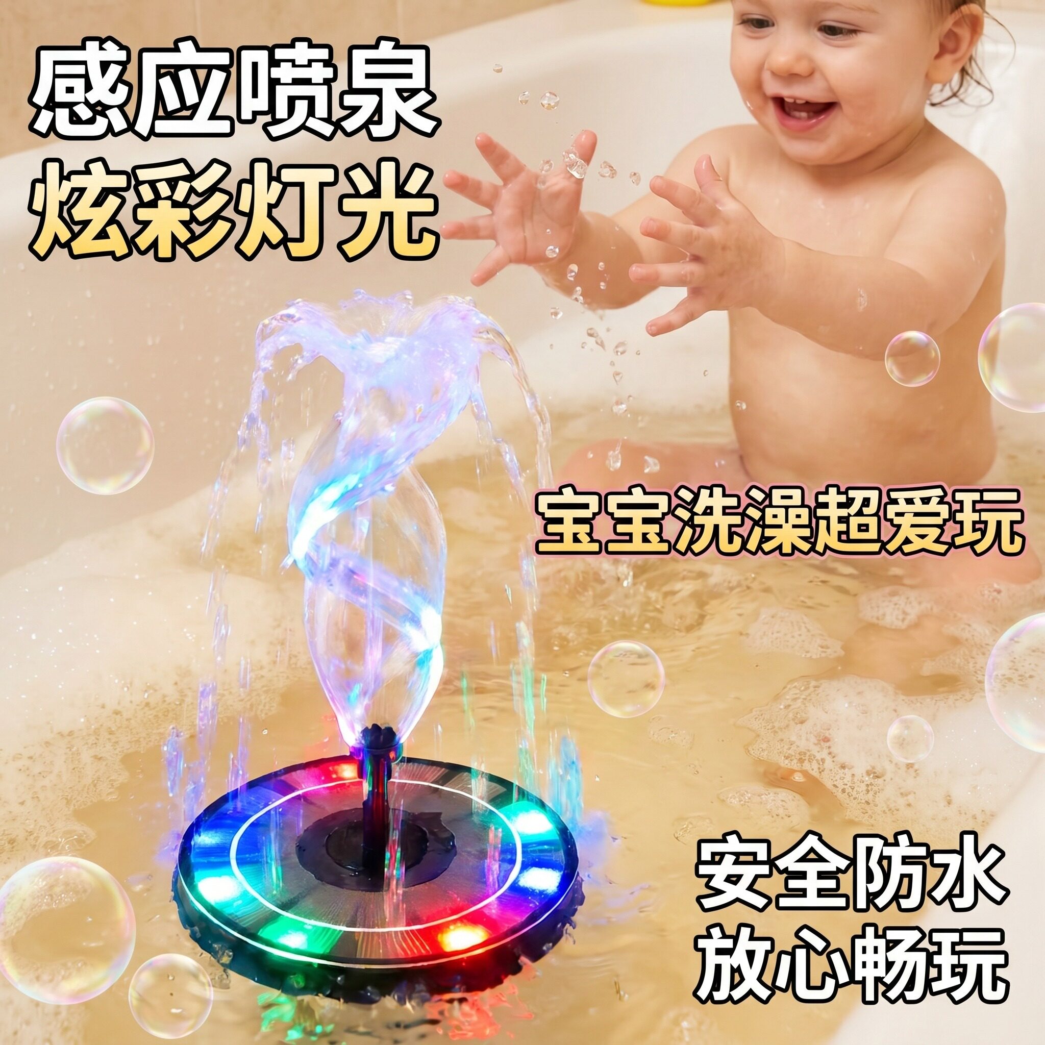 宝宝洗澡玩具喷泉婴儿消耗体力神器洗澡玩具2026新款炫彩漂浮喷泉图片