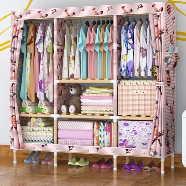 冲冠促销 布衣柜单人实木男士小号拉锁简易架子粉红色家具储物箱|ruв категории жилой мебели, кабинет, гардероб - от Buy2taobao.com для оказания профессиональной услуги покупки агента Taobao