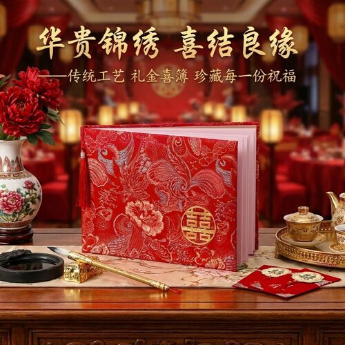 礼簿婚礼高级加厚礼金簿结婚收礼记账本嘉宾签名册喜事人情签到本