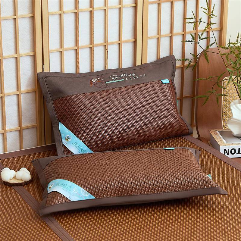 夏天枕头茶叶麻将竹凉枕单人夏季冰丝凉席竹枕头男大成人家用凉爽