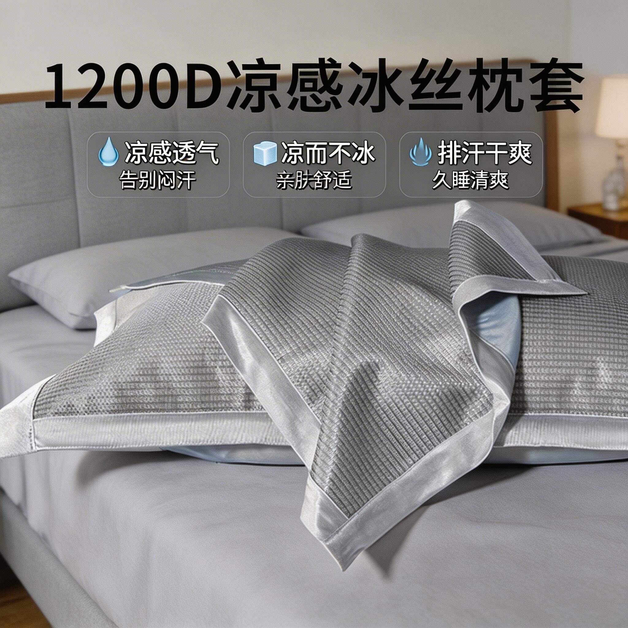 冰丝枕头套夏季凉席枕头套2026新款家用凉枕头套一对装48cmx74cm