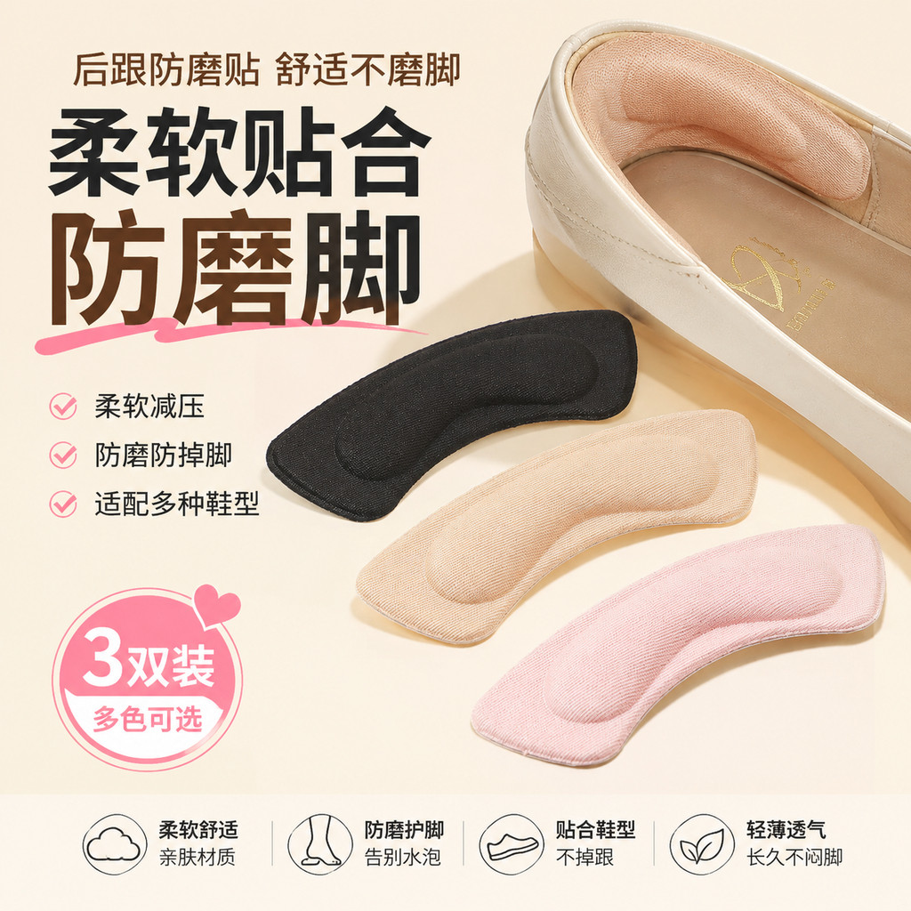 后脚跟防磨贴女士皮鞋运动防磨脚贴脚后跟合脚后跟贴鞋大改小神器