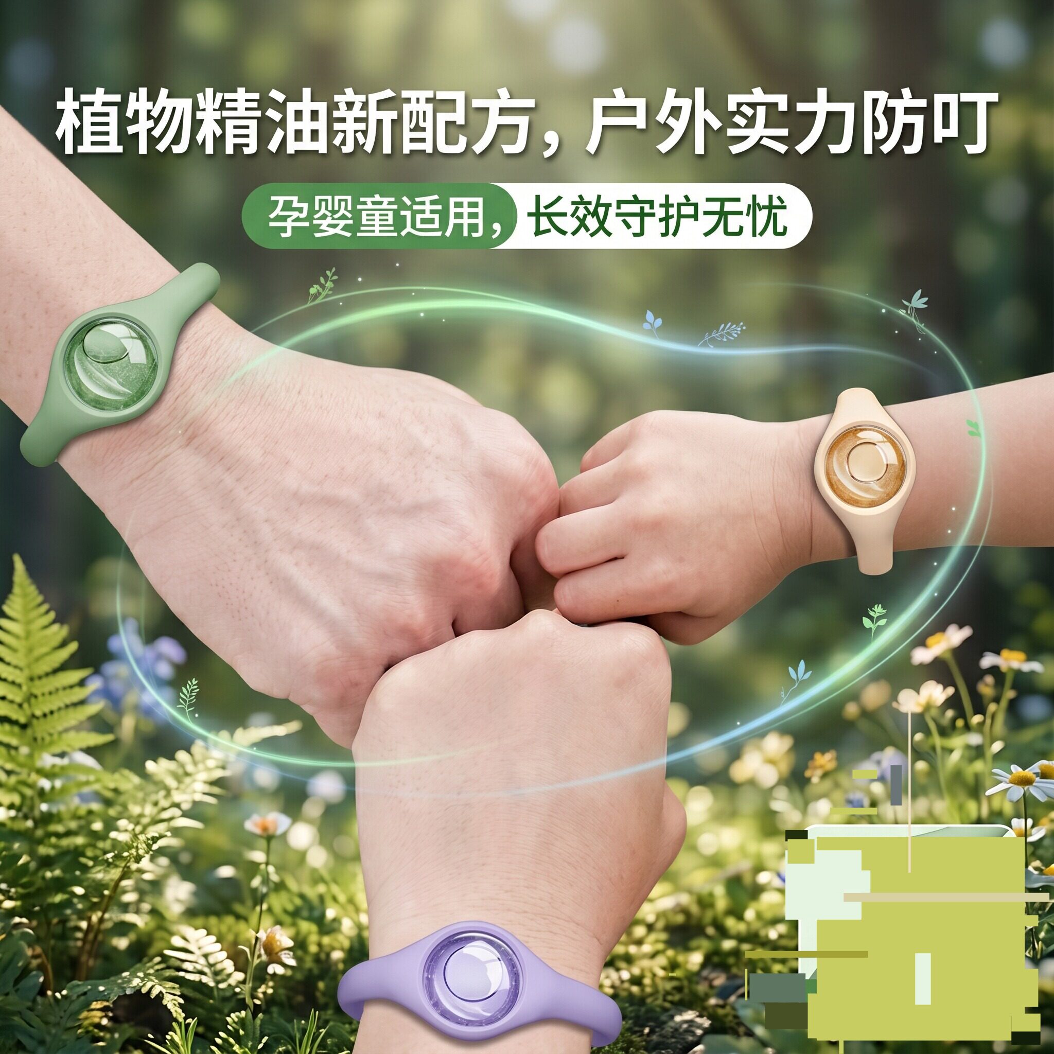 驱蚊手环学生专用儿童户外女士防蚊虫持久留香随身携带防蚊神器
