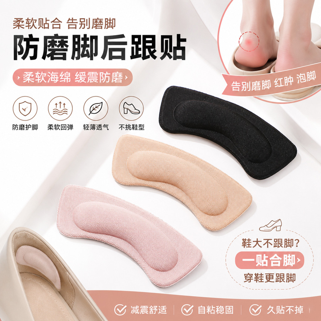 后脚跟防磨贴女士皮鞋运动军训久站防磨脚贴脚后跟贴鞋大改小神器