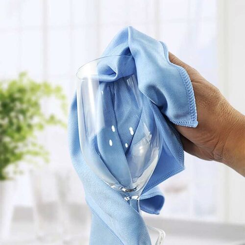 40cm擦拭布酒杯蓝色方型白色红口