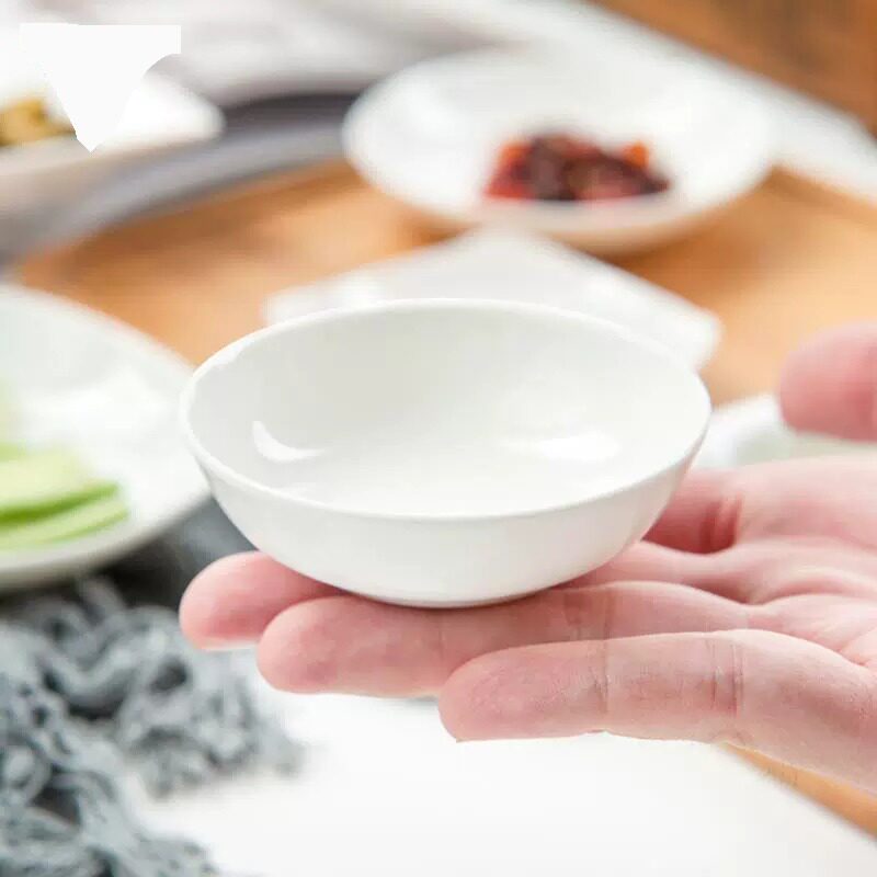 白色骨瓷家用盘子饭店陶瓷小吃碟子火锅盘油碟蘸料碗味碟酱醋碟