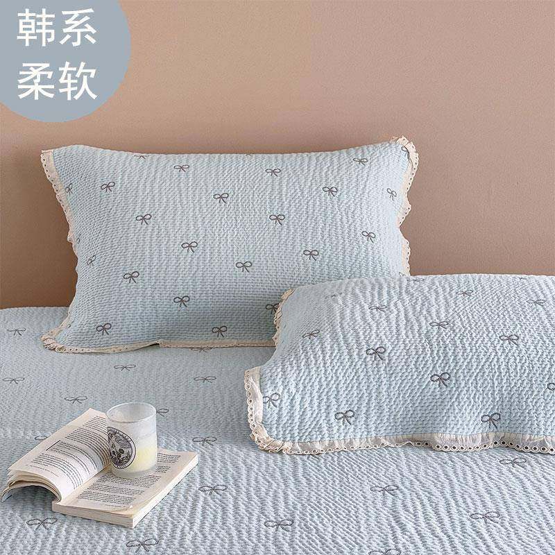 韩系花边枕巾 纯棉轻奢高级感柔软亲肤防头
