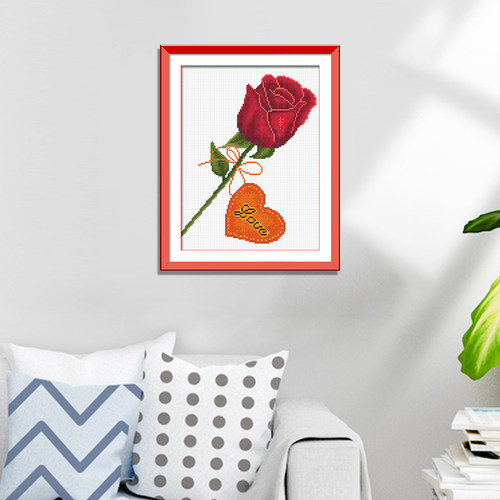 KS十字绣爱的玫瑰非满绣手工绣