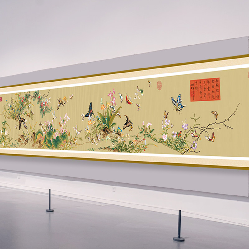 KS十字绣2026新款蝴蝶花卉客厅书房大气中式挂画手工线绣百蝶图