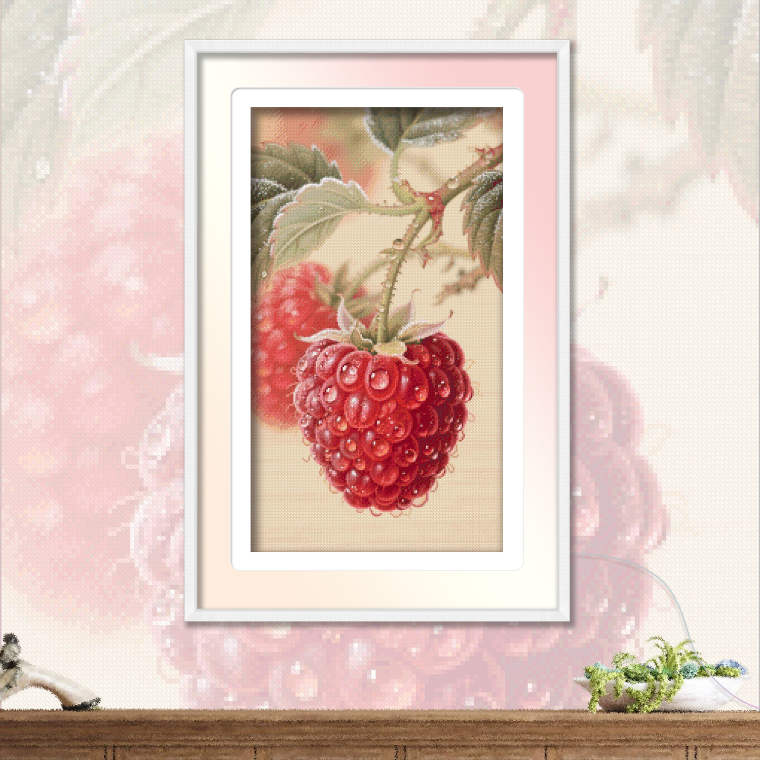 ks十字绣红莓欲滴新款自己绣手工棉线套件清新印花客厅卧室树莓
