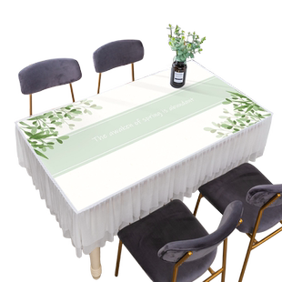 清新餐桌布长方形防尘罩蕾丝雪纺现代北欧茶几盖巾防水布艺防尘罩