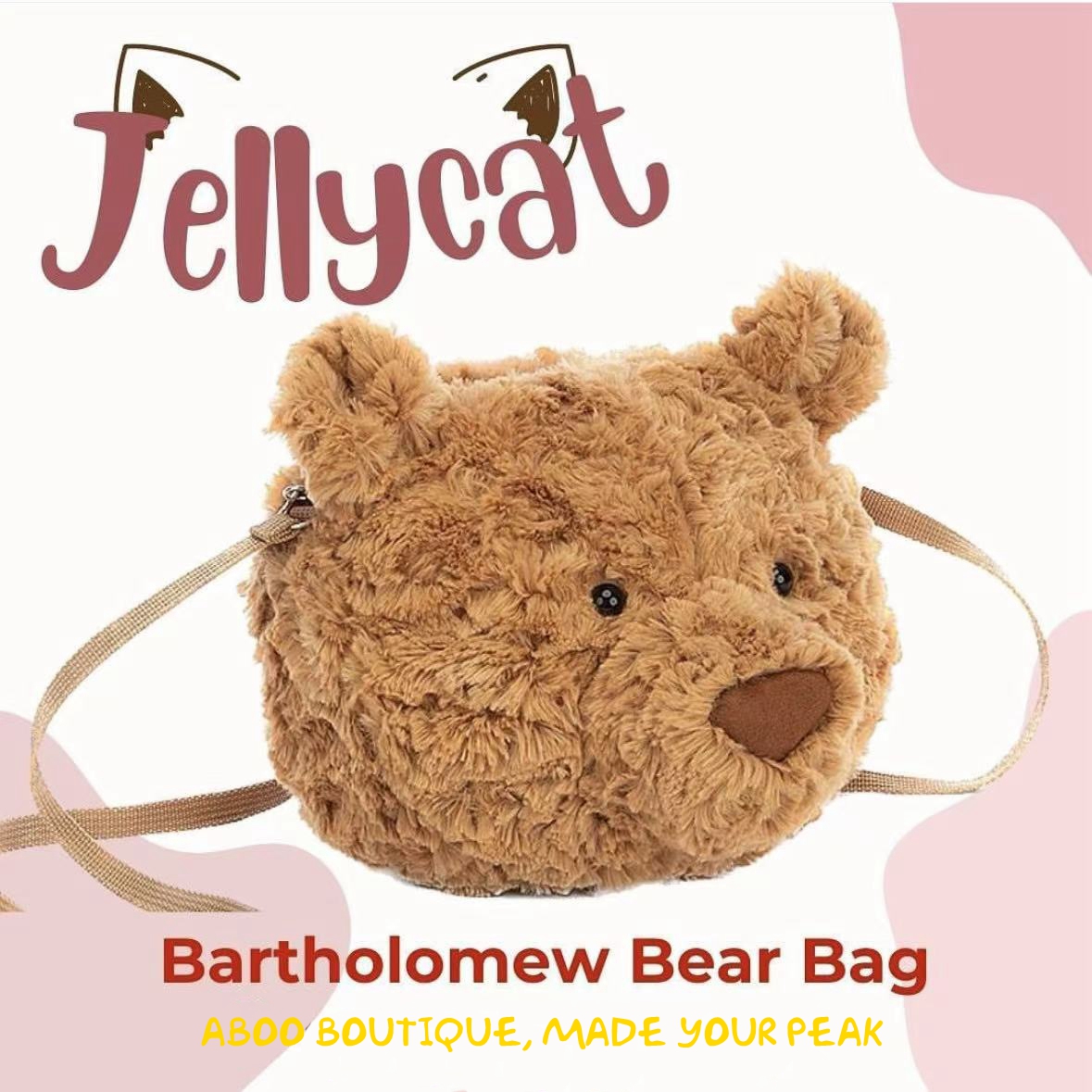 ▲ Aboo｜正品「JELLYCAT」 小狗小猪乌龟西高地巴塞罗熊挂包背包