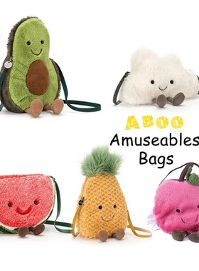 ▲ Aboo｜正品「JELLYCAT」 西瓜樱桃菠萝蘑菇仙人掌零钱包小包