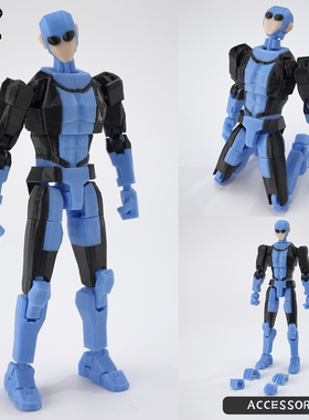 9L3D打印新款无敌少侠战争蓝包头马克手办关节超可动人偶学生模型