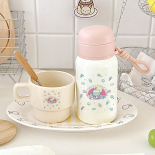 可爱到跺脚！粉白撞色缤纷轻甜杯来啦！316 不锈钢保温杯便携防漏