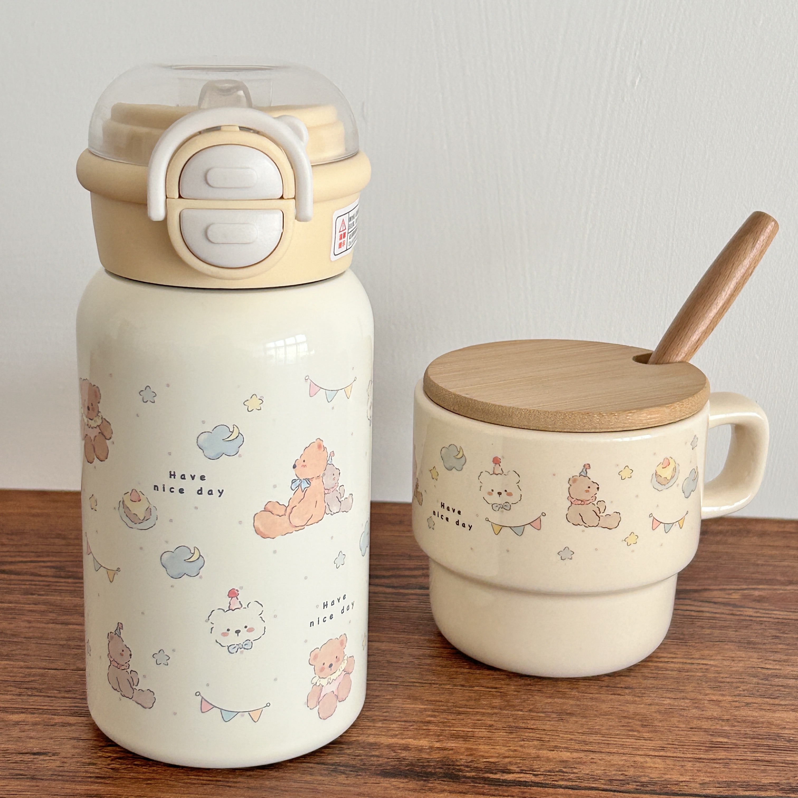 欢乐值满格！保温杯欢乐派对小熊 304 便携防漏居家饮水杯可爱