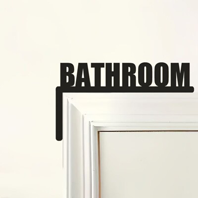 跨境 bathroom 铁艺浴室门框标志 门边装饰 美式复古个性创意墙面