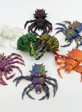 跨境3D打印骷髅人面蜘蛛手办动物模型摆件可活动关节儿童玩具男孩