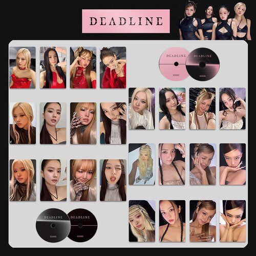粉墨LISA ROSE JENNIE DEADLINE周边自印小卡 特典卡单封粉版黑版