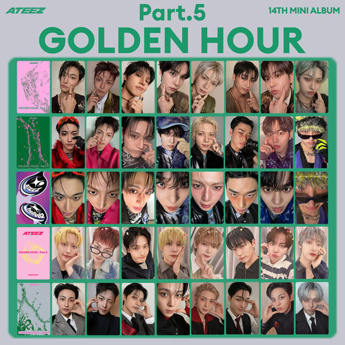 ATEEZ专辑GOLDEN HOUR PART 5自印特典卡专辑卡 HELLO82特典小卡