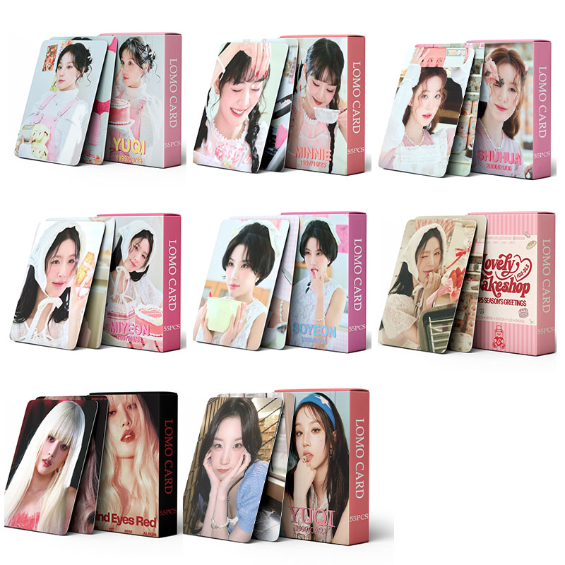 55张(G)I-DLE宋雨琦米妮田小娟叶舒华赵美延女娃周边自印lomo小卡