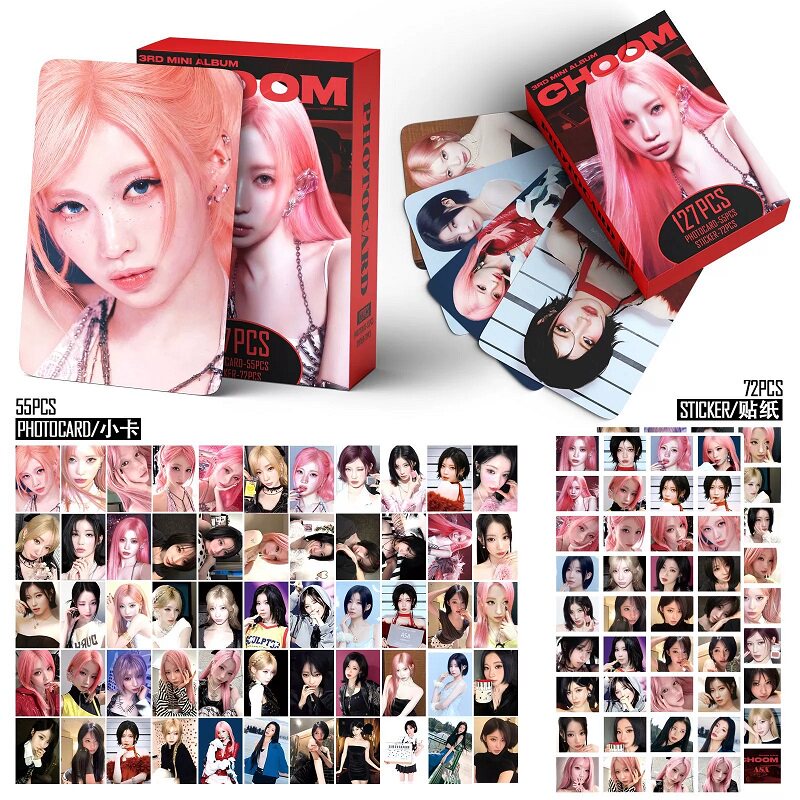 127张宝怪BABYMONSTER CHOOM3寸自印双面小卡贴纸LOMO卡ASA