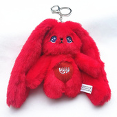 gidle宋雨琦solo同款 红兔子钥匙扣gigi咖啡厅YUQI可爱毛绒挂件ins