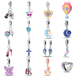 浪漫情人节系列串珠BEADS潘家风格手链珠子纯银月光石吊饰DIY