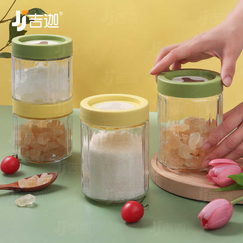 白糖储存罐食品级玻璃密封罐大口径糖罐白砂糖防潮罐糖专用玻璃瓶