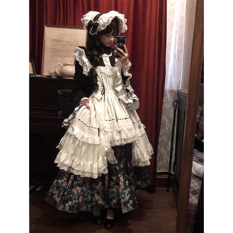 汉洋折衷汉服女明制交领琵琶袖马面裙洛丽塔lolita裙华丽大小姐