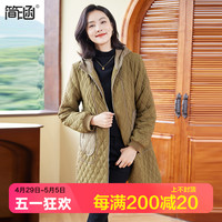 羽绒棉服女2023年冬季新款简涵大码棉衣中长款加厚保暖夹棉外套女