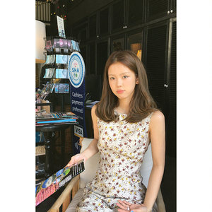 Tuuuh图画本 碎花无袖连衣裙女春夏复古百搭休闲吊带裙装裙子