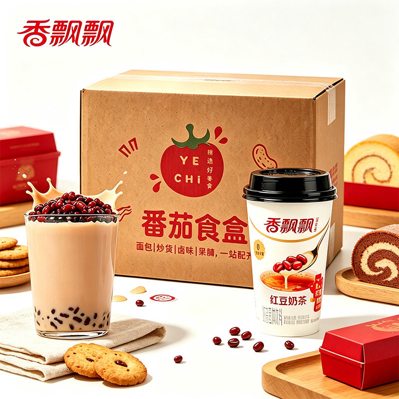 香飘飘红豆奶茶6杯装奶茶