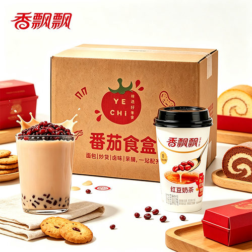 香飘飘红豆奶茶6杯装奶茶