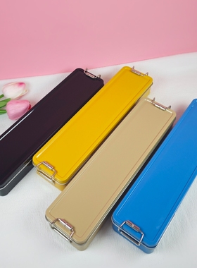 茶叶食品凤梨酥包装翻盖卡扣长条铁盒文具盒渔具饵料多功能收纳盒