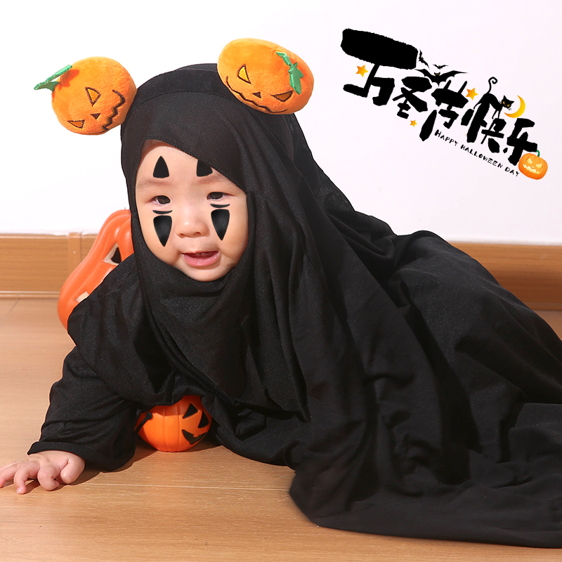 万圣节儿童服装无脸男幼儿园道具
