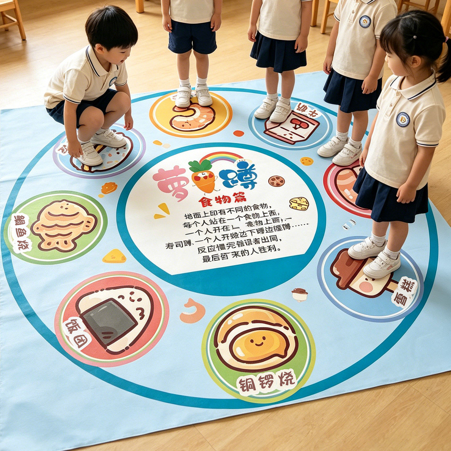 萝卜蹲六一儿童节布置小学校园地面游戏垫幼儿园趣味游戏活动道具