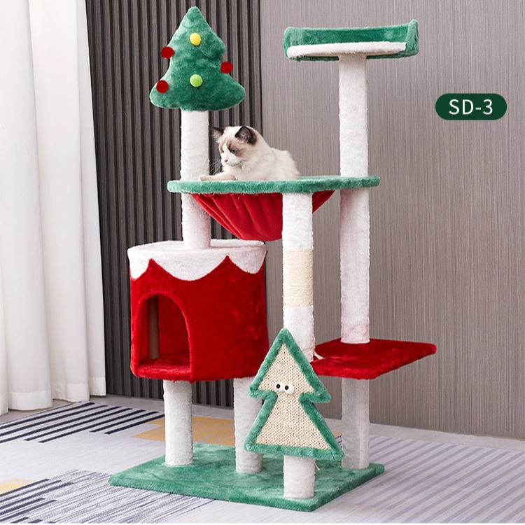圣诞系列猫爬架猫窝猫树猫抓板剑麻猫别墅一体式不占地猫咪玩具